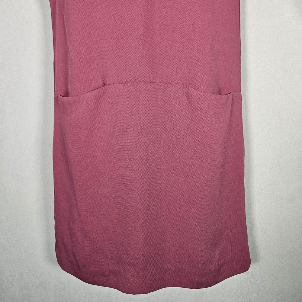 Vince Shift Dress Women M Pink Cuffed Sleeve Pockets Minimalist Chic Office Boho - Picture 10 of 14